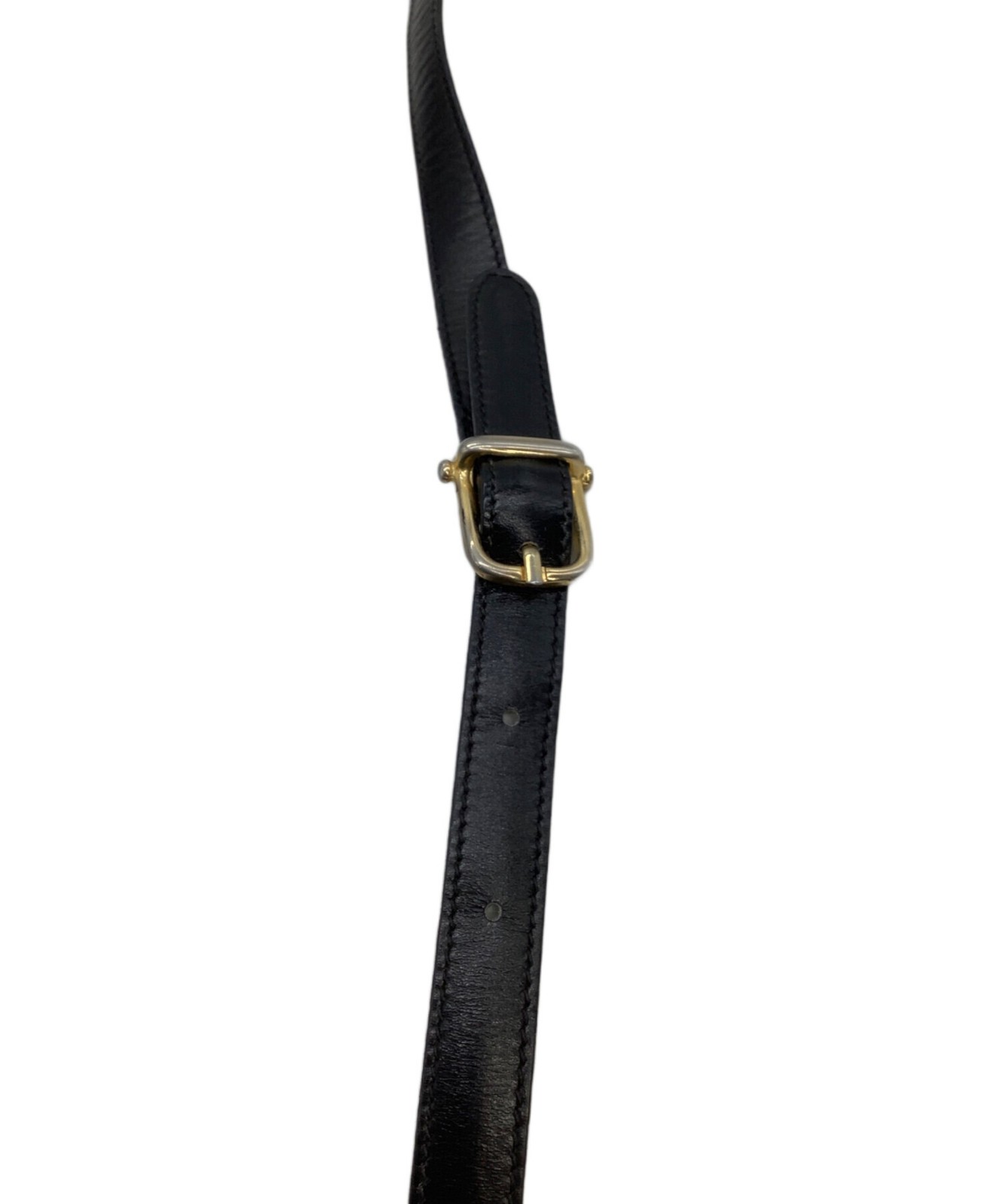 CELINE Logo Button Flap Shoulder bag Black Women’s From Japan