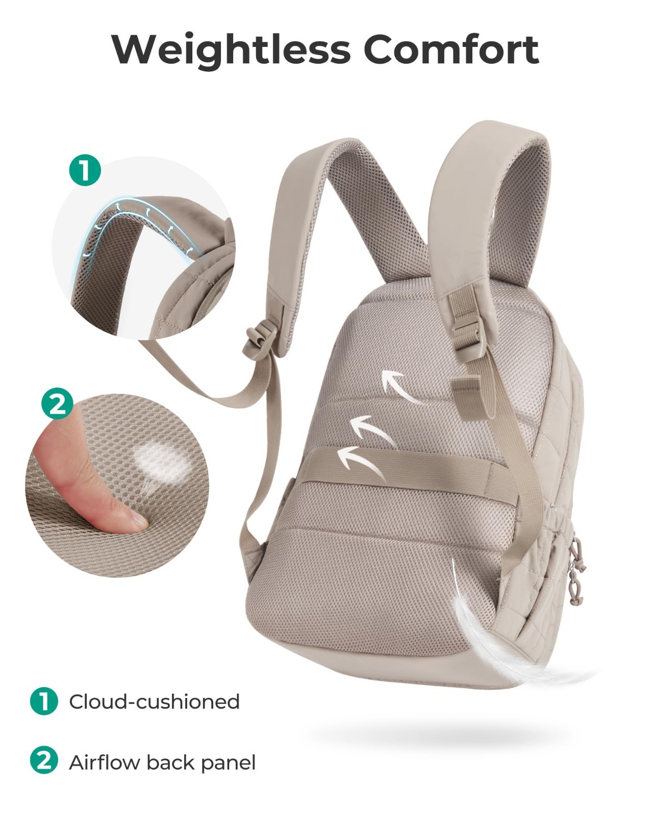 Stylish 15.6″ Laptop Backpack for Women, Travel & College Use, Camel Color