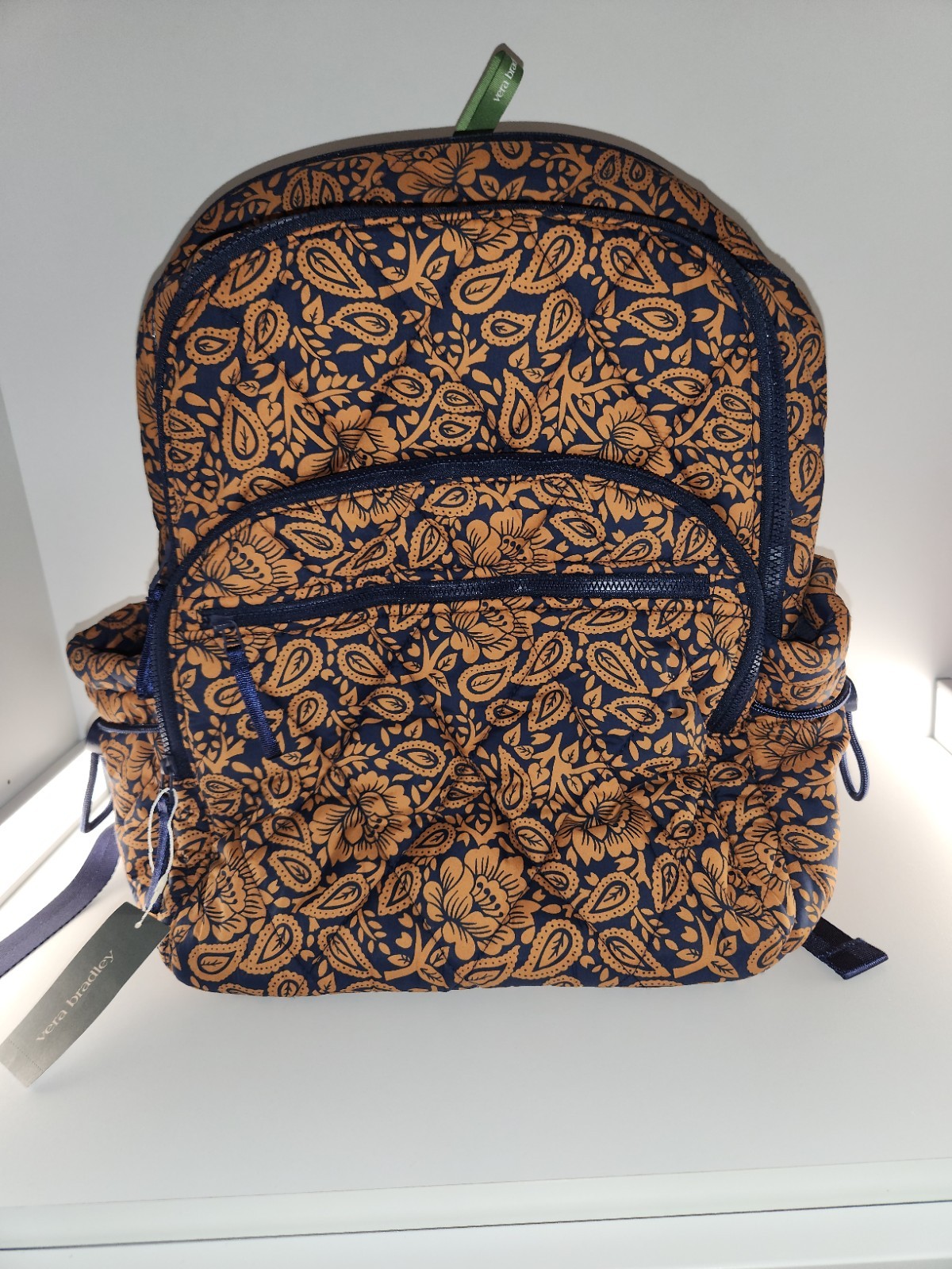 Vera Bradley Large Bancroft Backpack Lotus Montage Roasted Pecan NWT