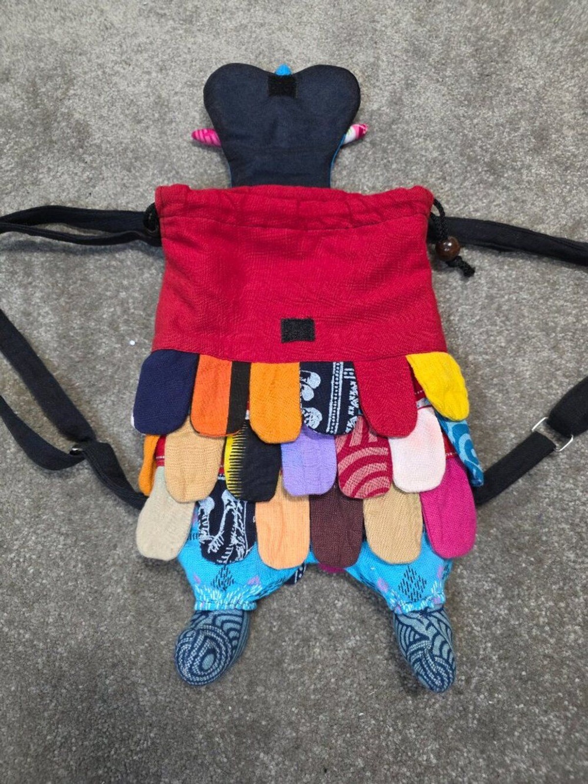 Boho Patchwork Owl Drawstring Backpack