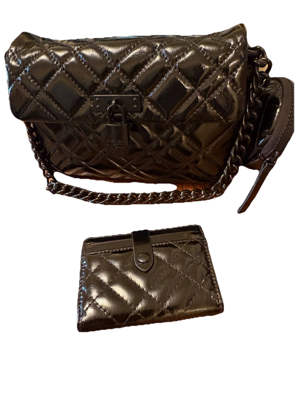 Kurt Geiger london brixton lock drench leather bag with matching card case NEW