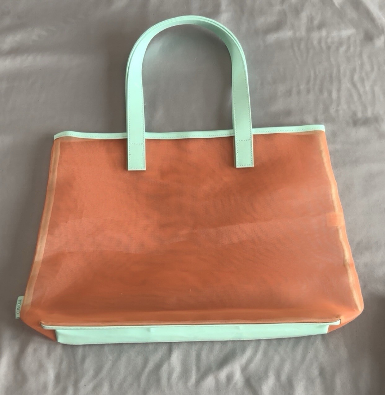 Spring/Summer Teal & Coral Tote Outdoor Beach Lake Bag Medium Capacity Clinique