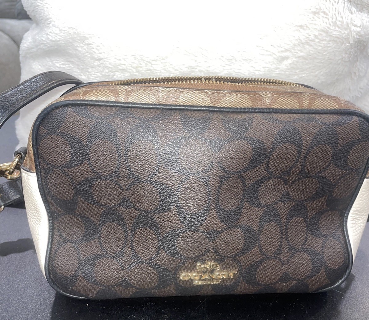 COACH 2021 Jes Blocked Signature Coated Canvas Leather Crossbody Bag – C1767