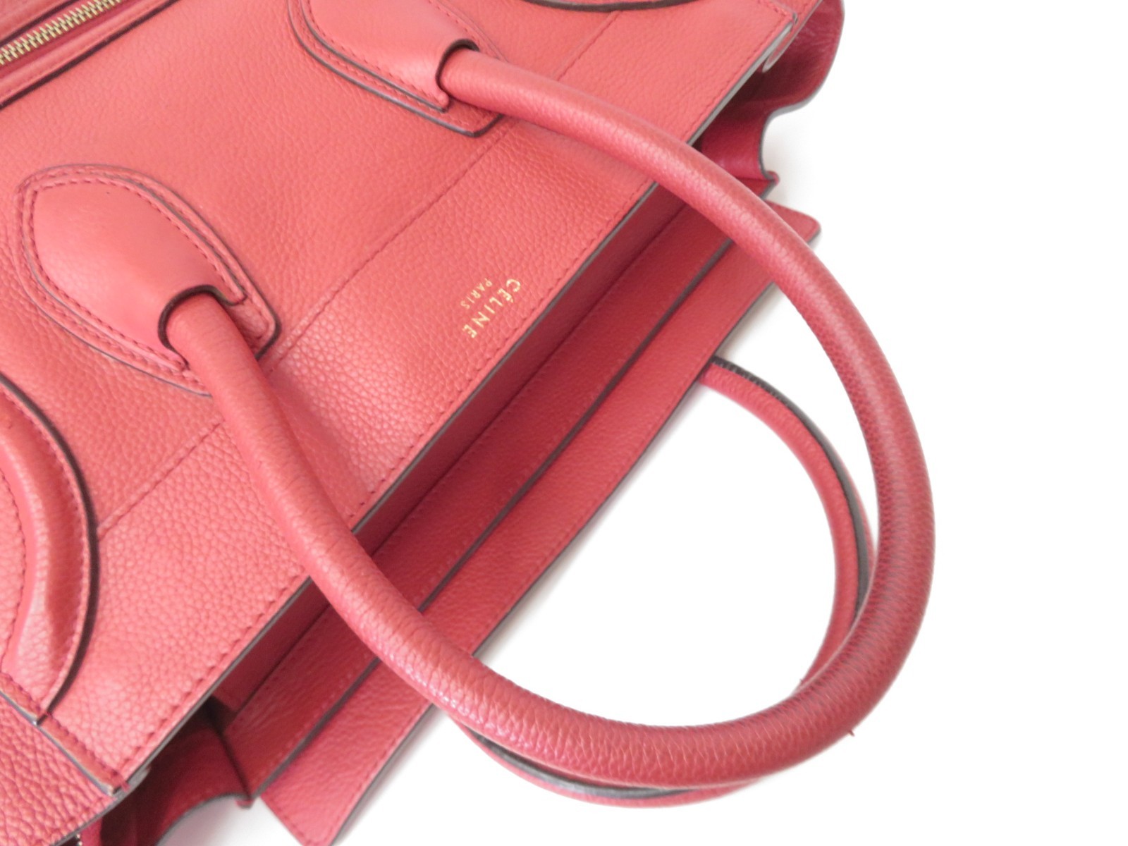 Authentic CELINE Luggage Mini Shopper Leather Hand Bag I#52909