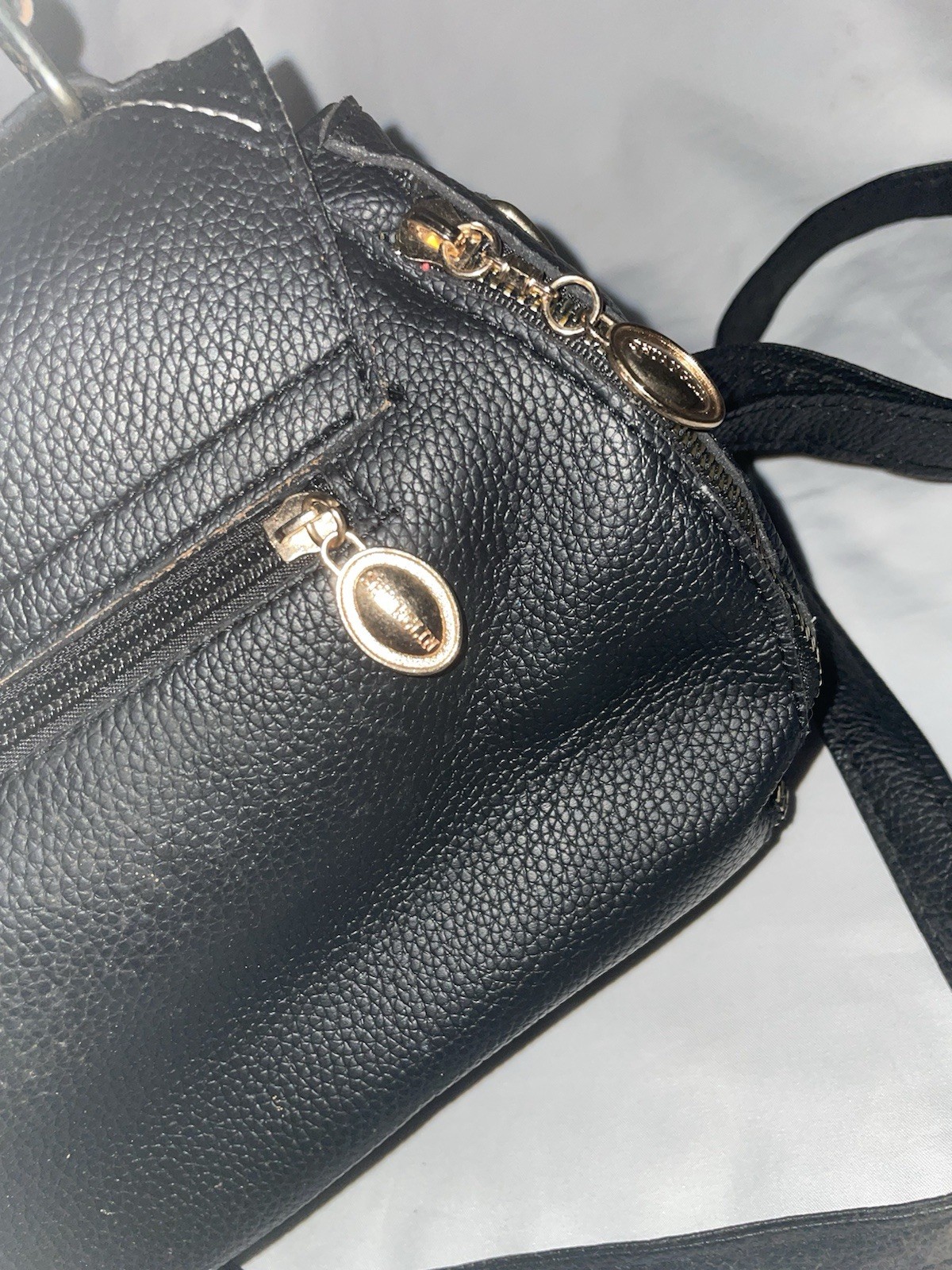 Women’s Small Solid Satchel Top Handle Crossbody Flap Closure Gold Hardware