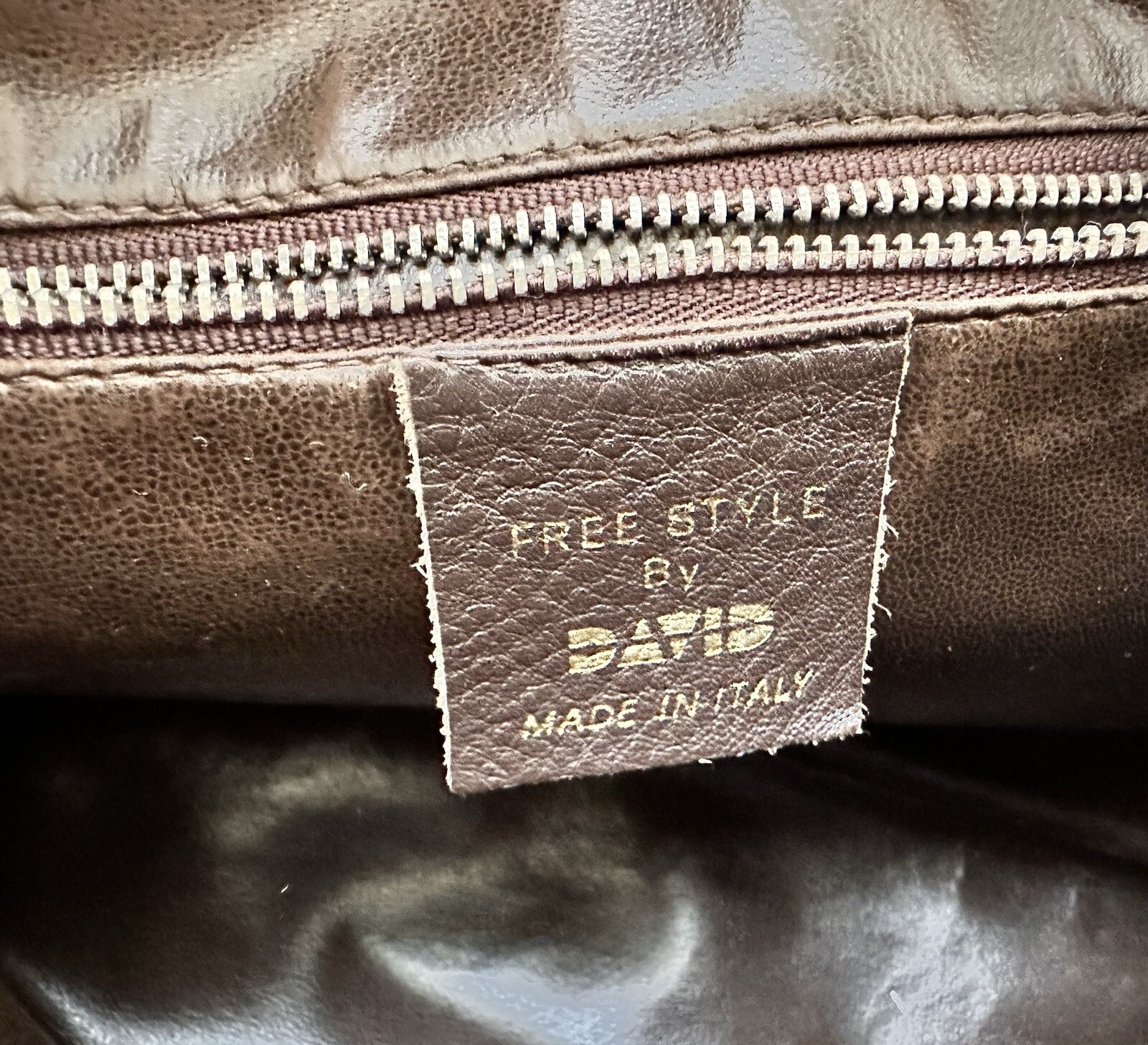 Freestyle by David Leather Purse Shoulder Bag Italian Brown Fold Over BOHO