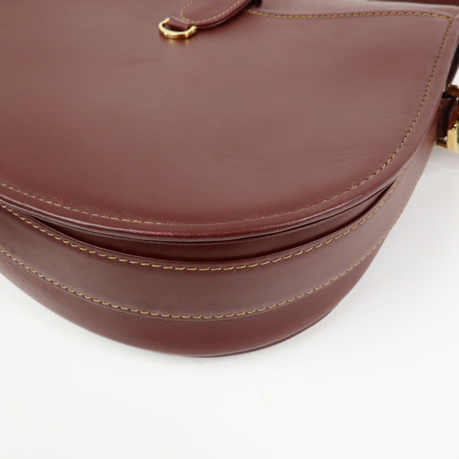 Cartier Must de Cartier Leather Shoulder Bag Crossbody Bag Bordeaux Used F/S