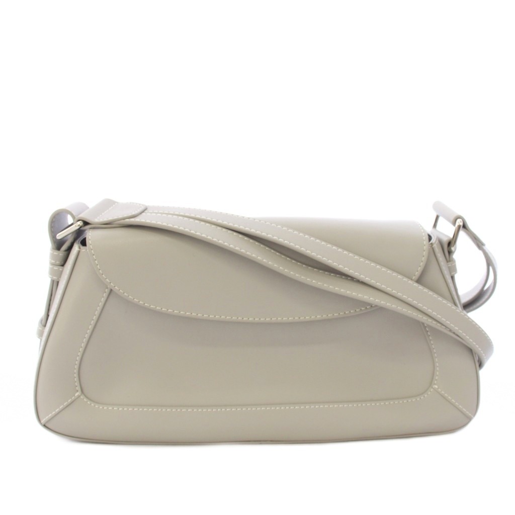 L’Avenir ILSE Leather Shoulder Bag Gray Damen Girls Used