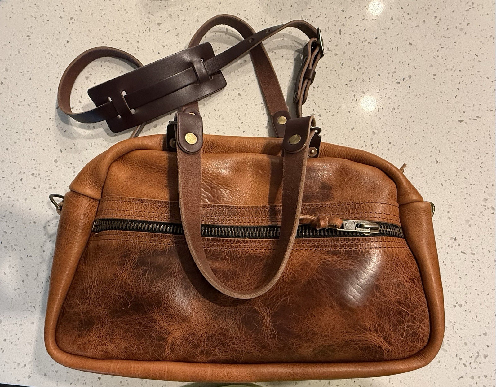 Go Forth Goods Peanut Bison Large Hoffman EUC Crossbody Bag