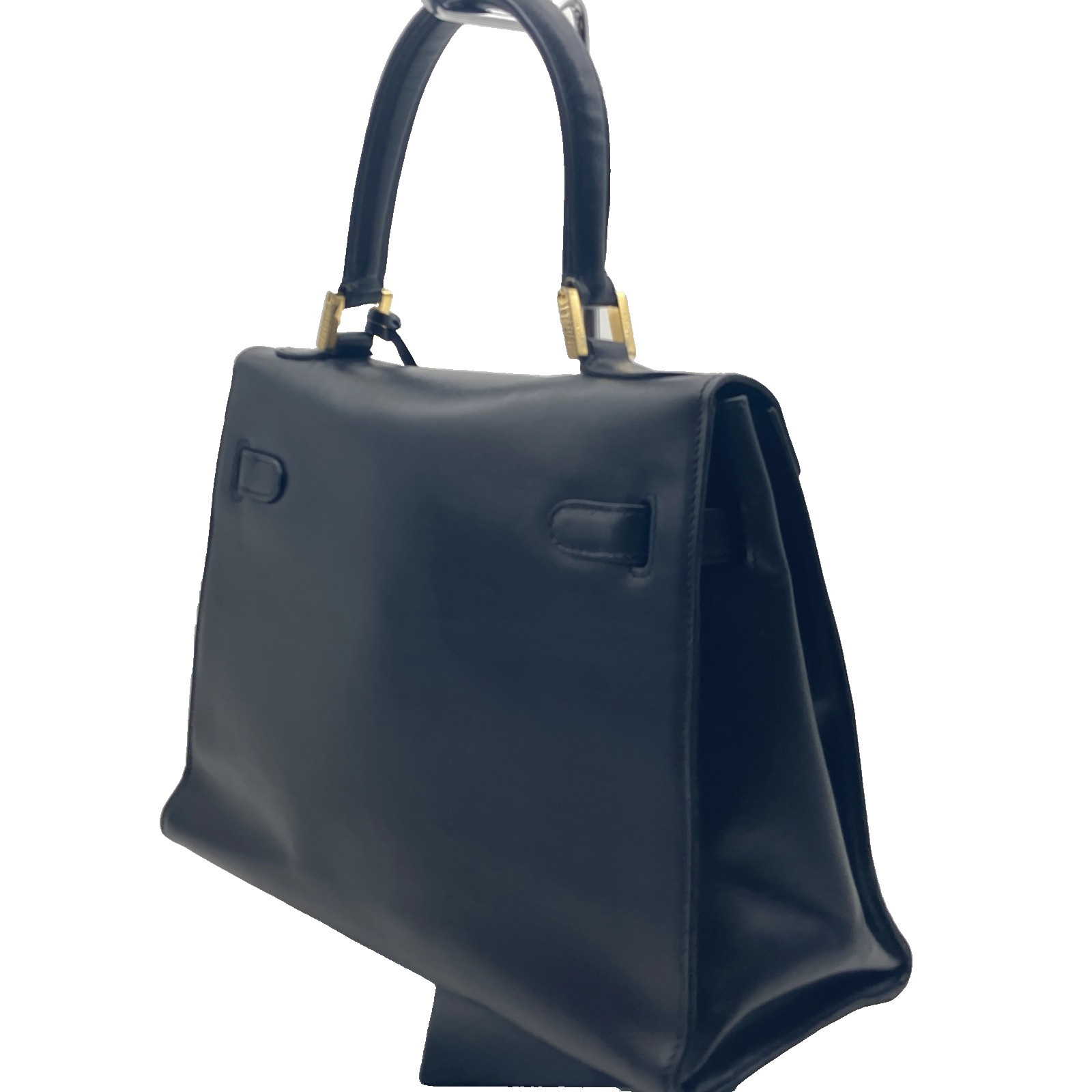Bally Hand Top handle Bag Classic Black Leather 28cm Authentic