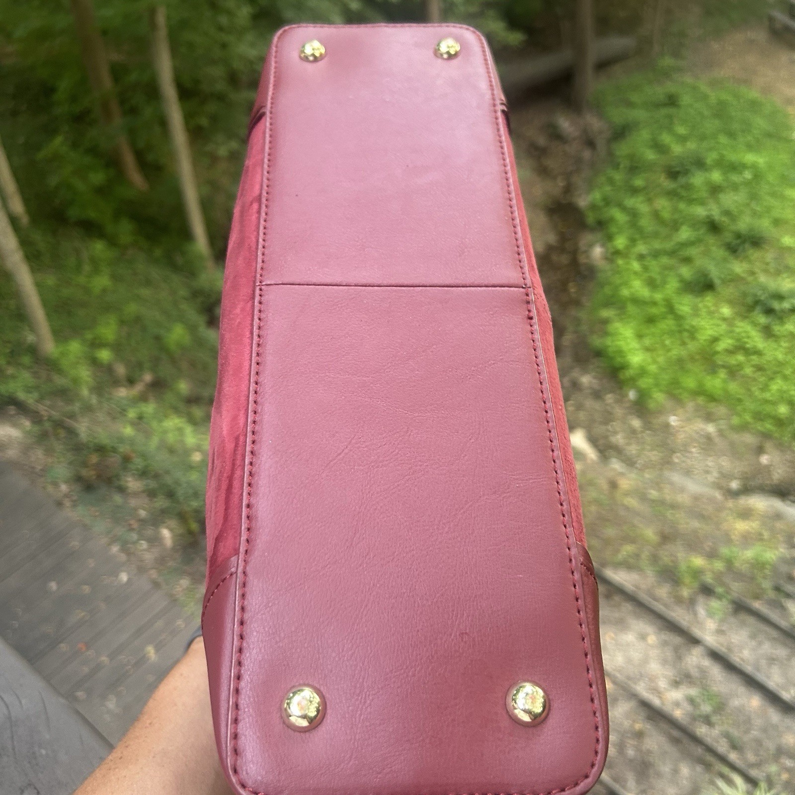 Talbots Burgundy Suede & Leather Satchel Bag – Rich Wine