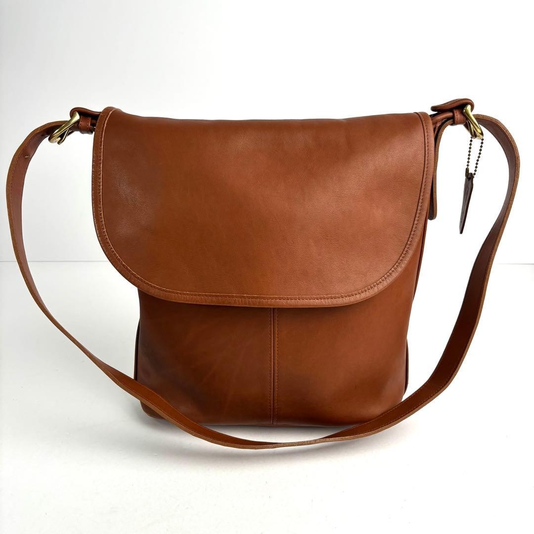 Vintage Coach Brown Leather Shoulder Bag 4115 USA Gold Hardware Strap Auth e6
