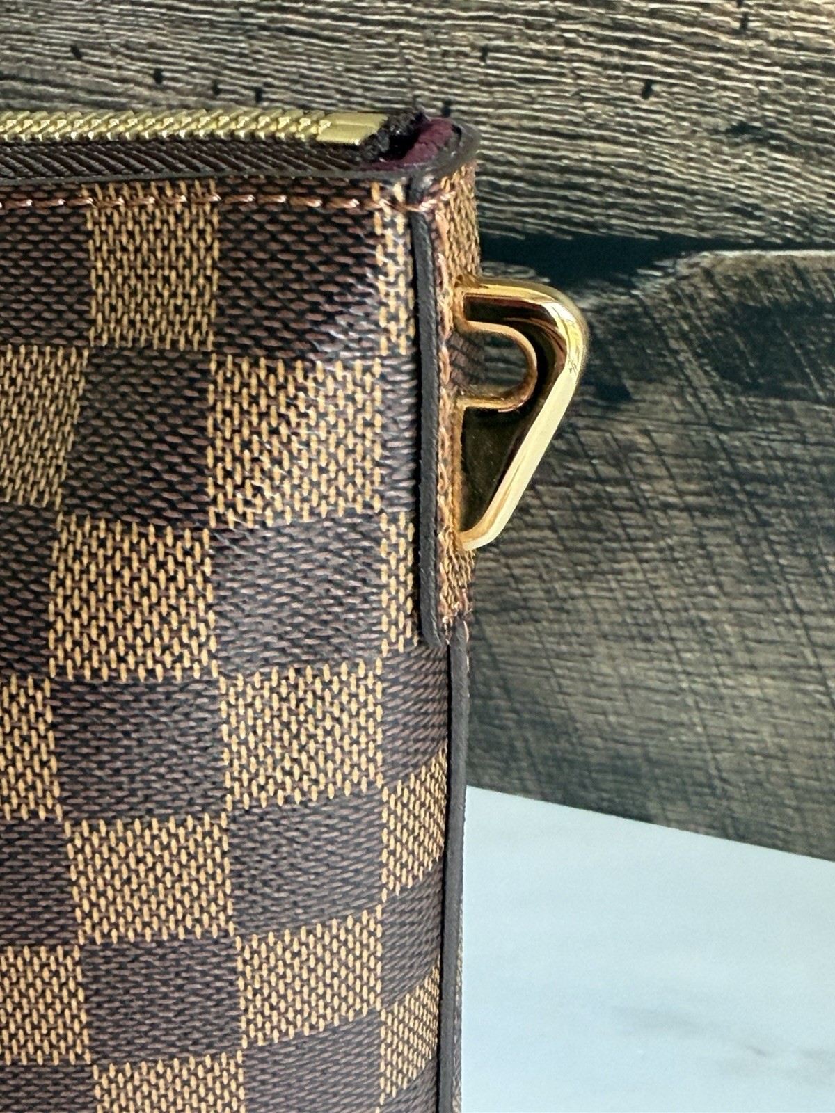 Authentic Louis Vuitton Belmont Damier Ebene Canvas Handbag Purse Tote