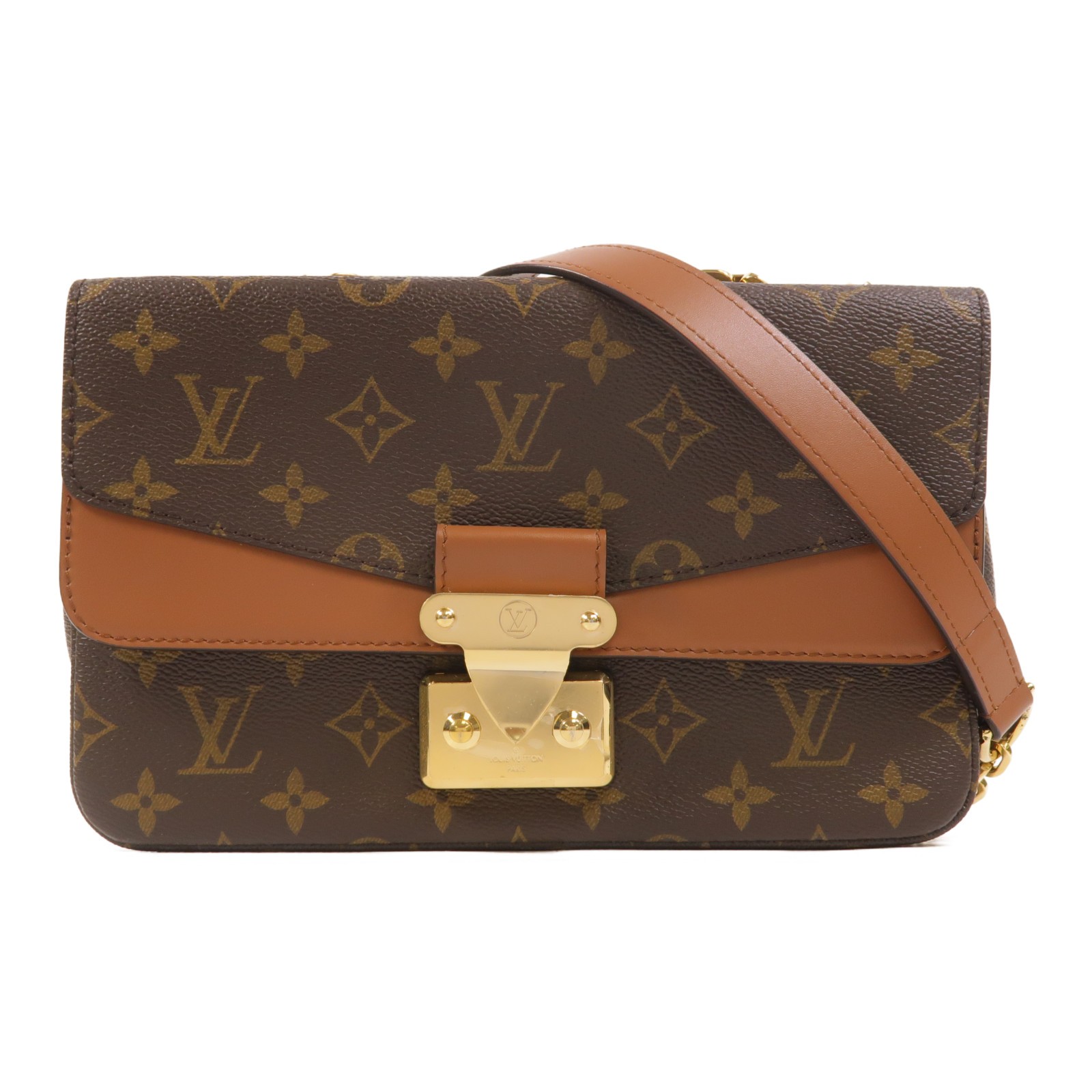 LOUIS VUITTON LV GHW Marceau Chain Shoulder Bag M46127 Monogram Brown