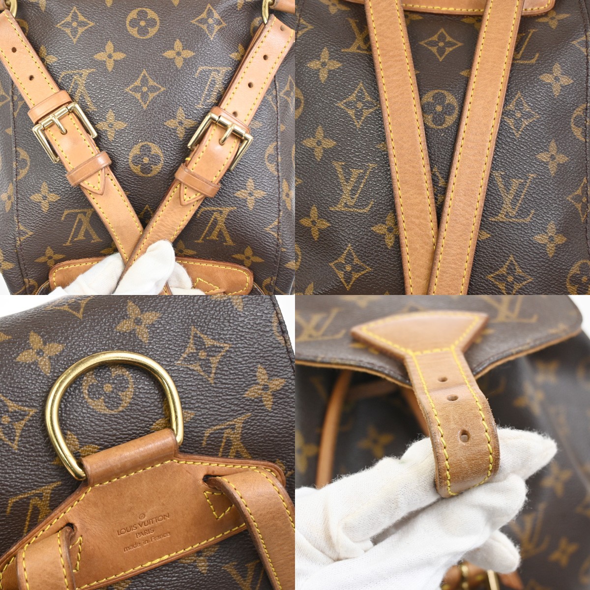 LOUIS VUITTON Montsouris MM Backpack Bag Monogram Leather Brown M51136 13CA842