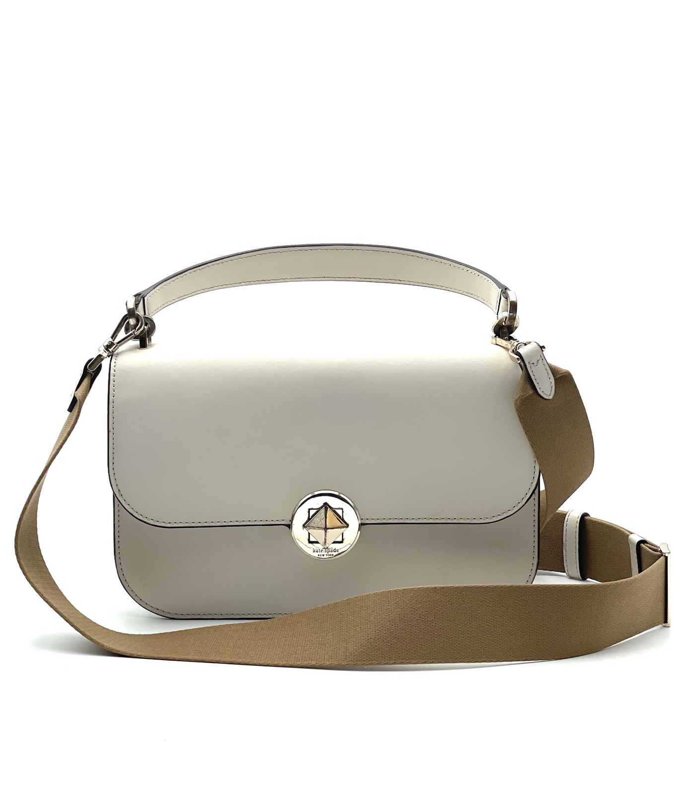 Kate Spade Cream Audrey Leather Flap Bag