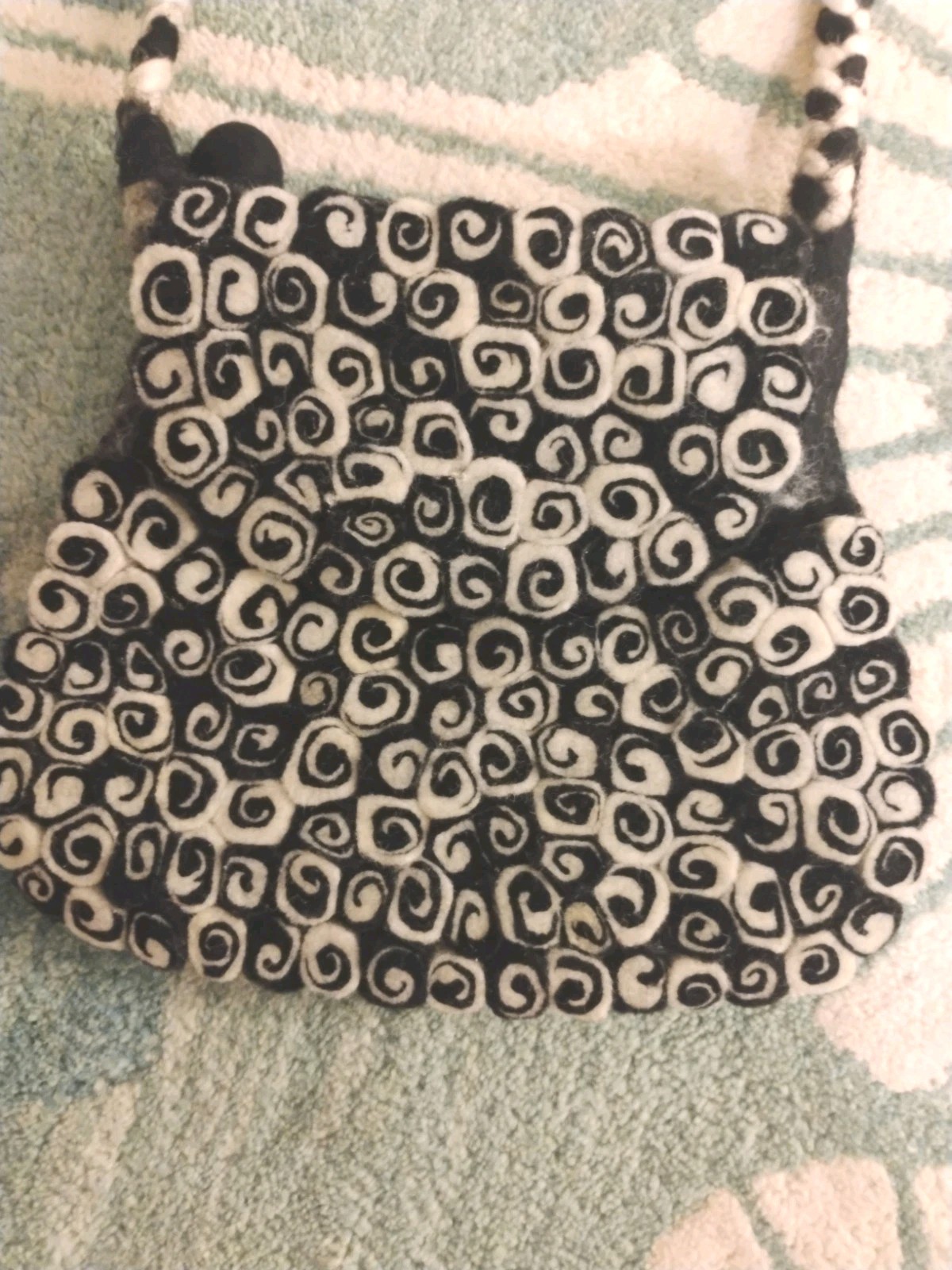 Rising Tide Wool Made in Nepal Purse. Very Good Condition. 7.5 in Deep 9 in Wide