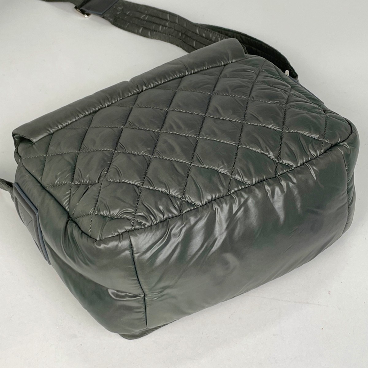 CHANEL Coco Cocoon Shoulder Bag Shoulder Bag Nylon Khaki Gray Women