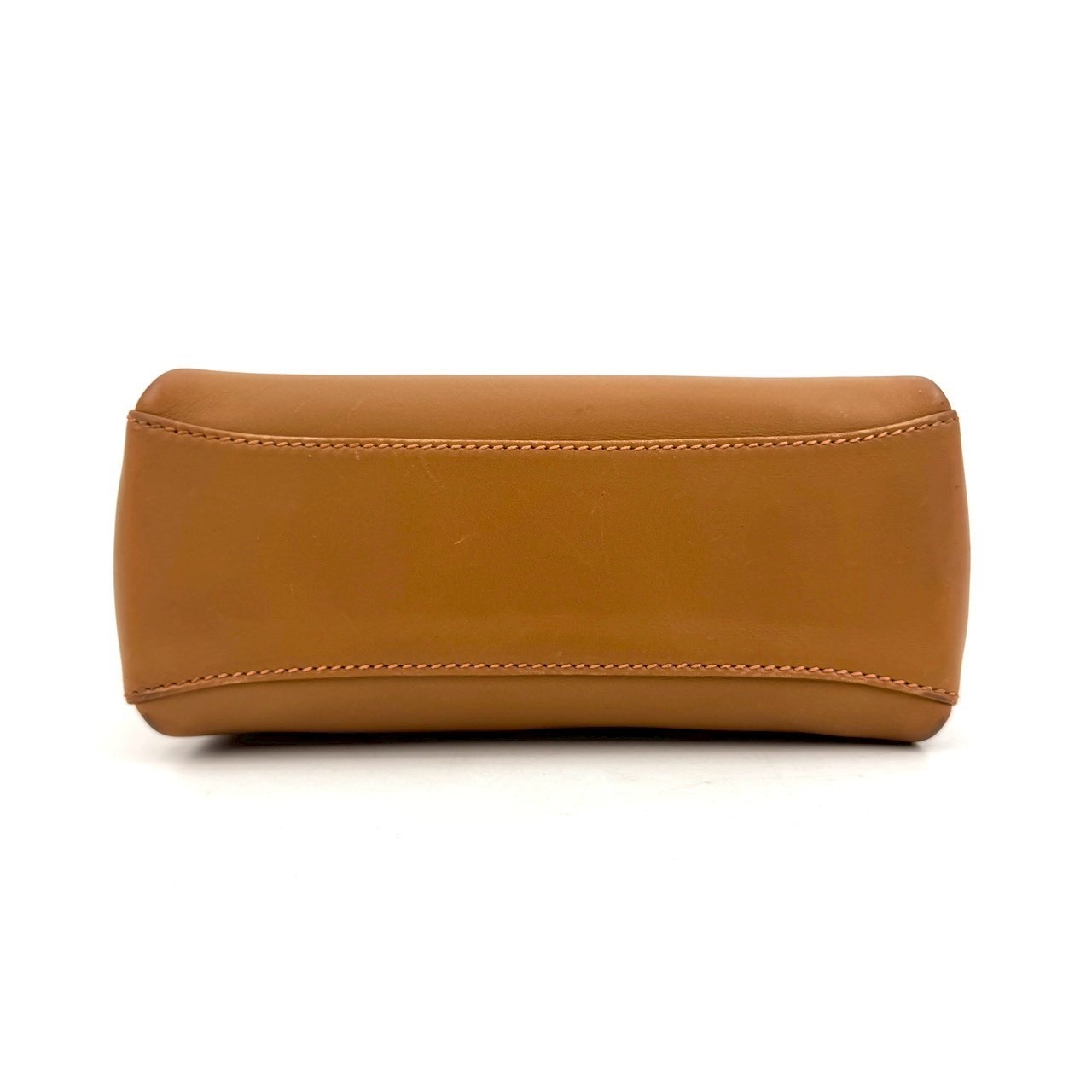 Gucci Vintage Bamboo Turn Lock Hand Bag Brown Camel Leather Authentic