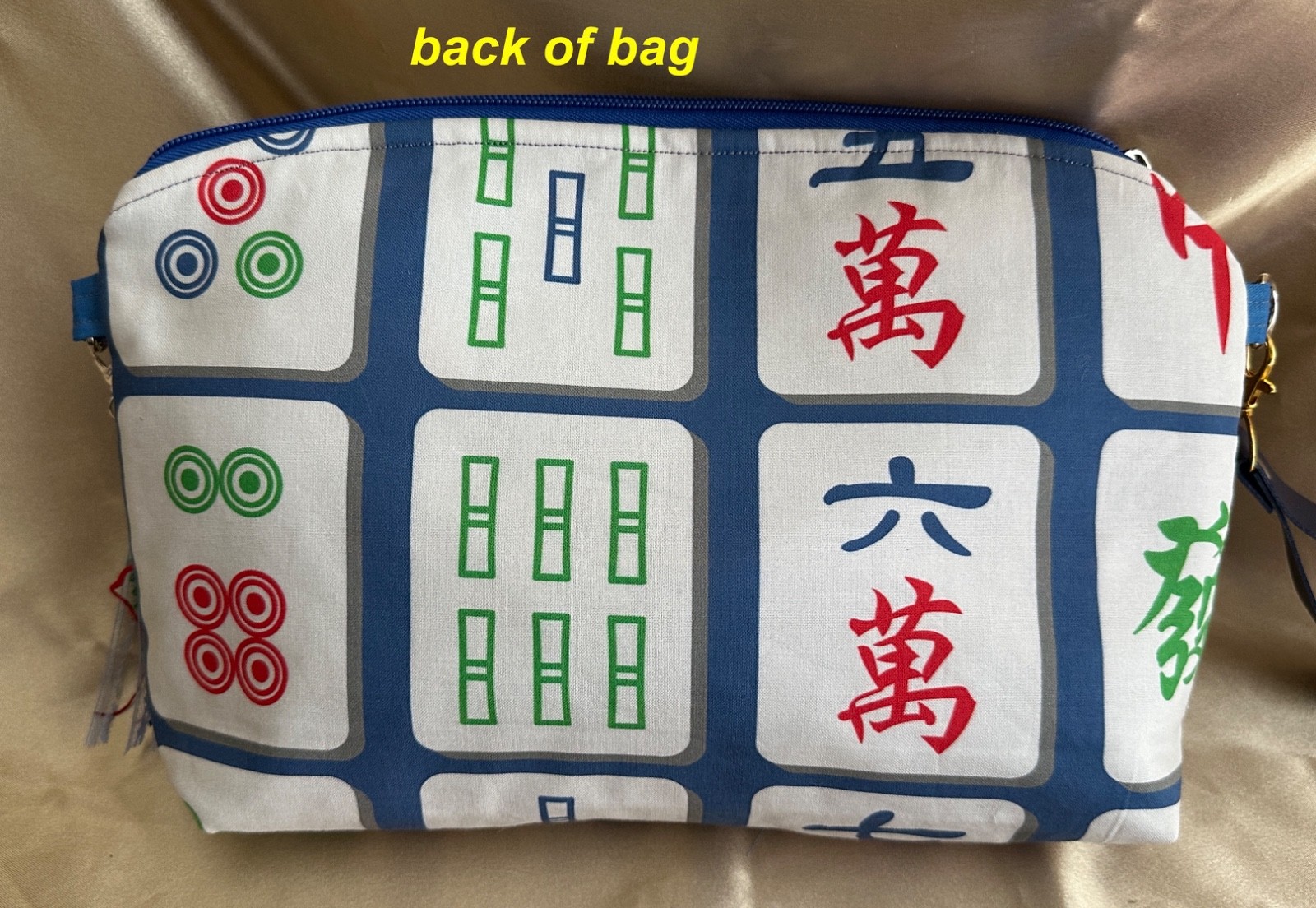 MAHJONG tile BAG *100% HANDMADE* accessory pouch, makeup, travel cosmetic, purse