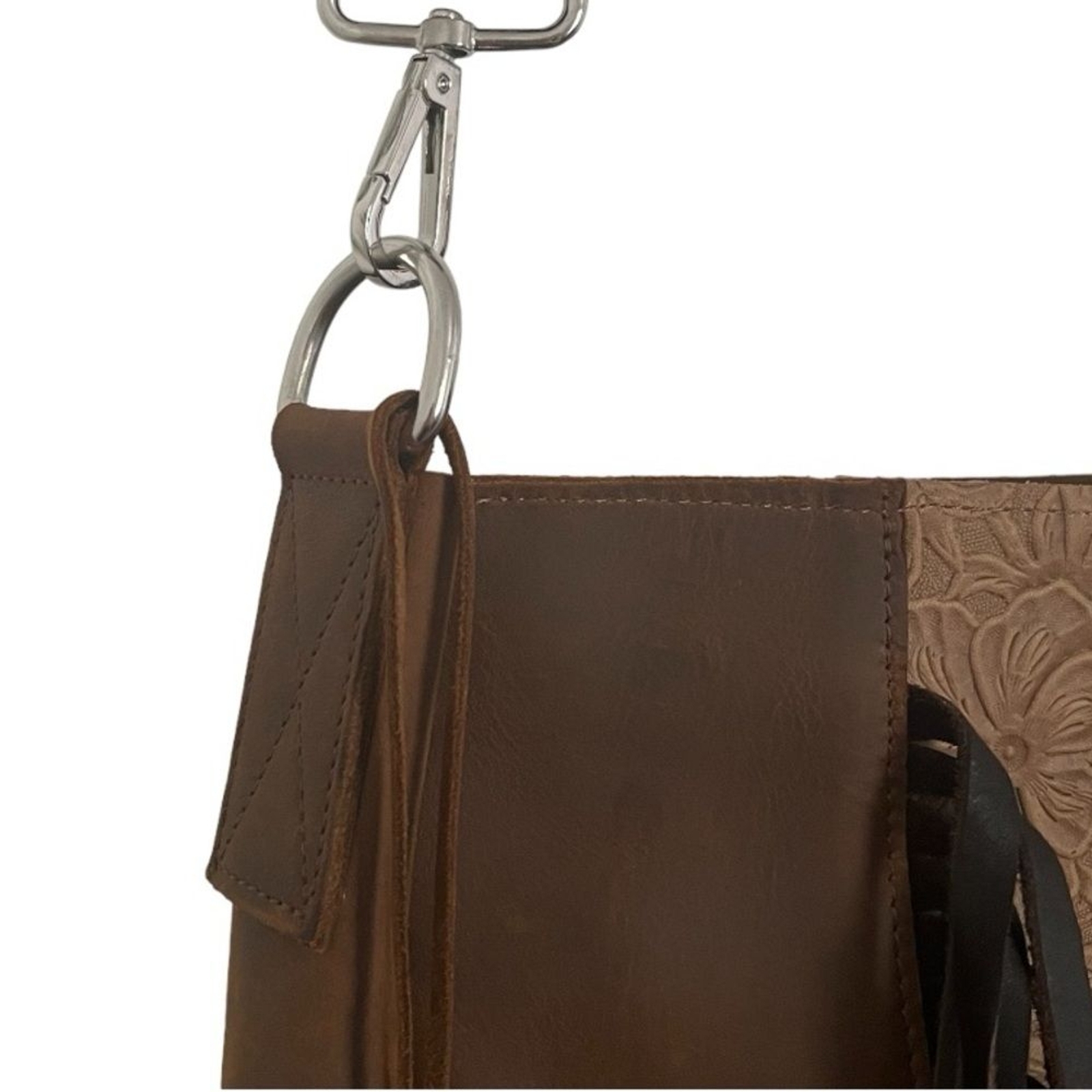 Fringe Hill Tooled Leather Crossbody Purse