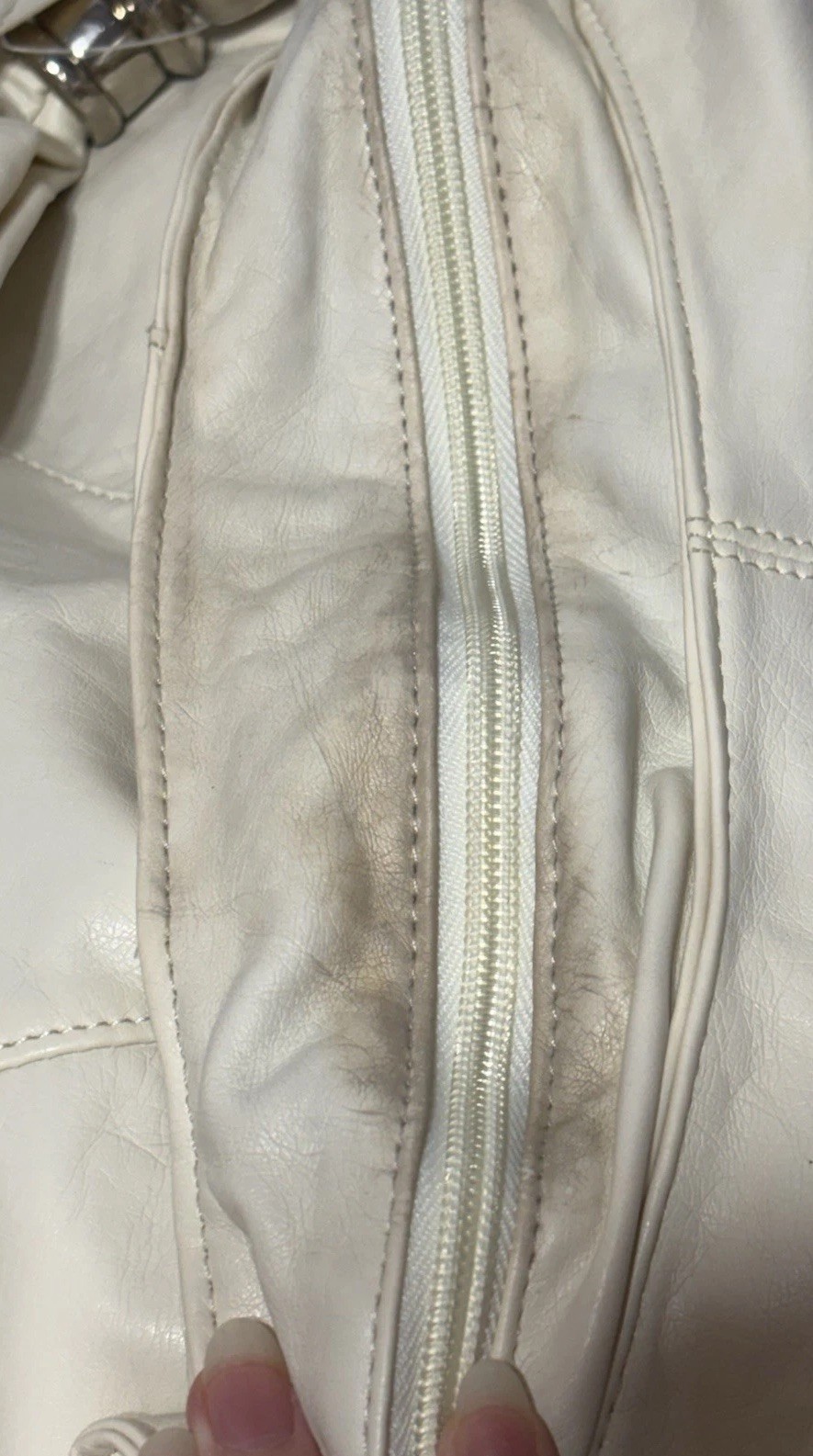 Y2K Melrose Faux Leather Satchel Ivory White Chic Paris Hilton Baddie Zipper