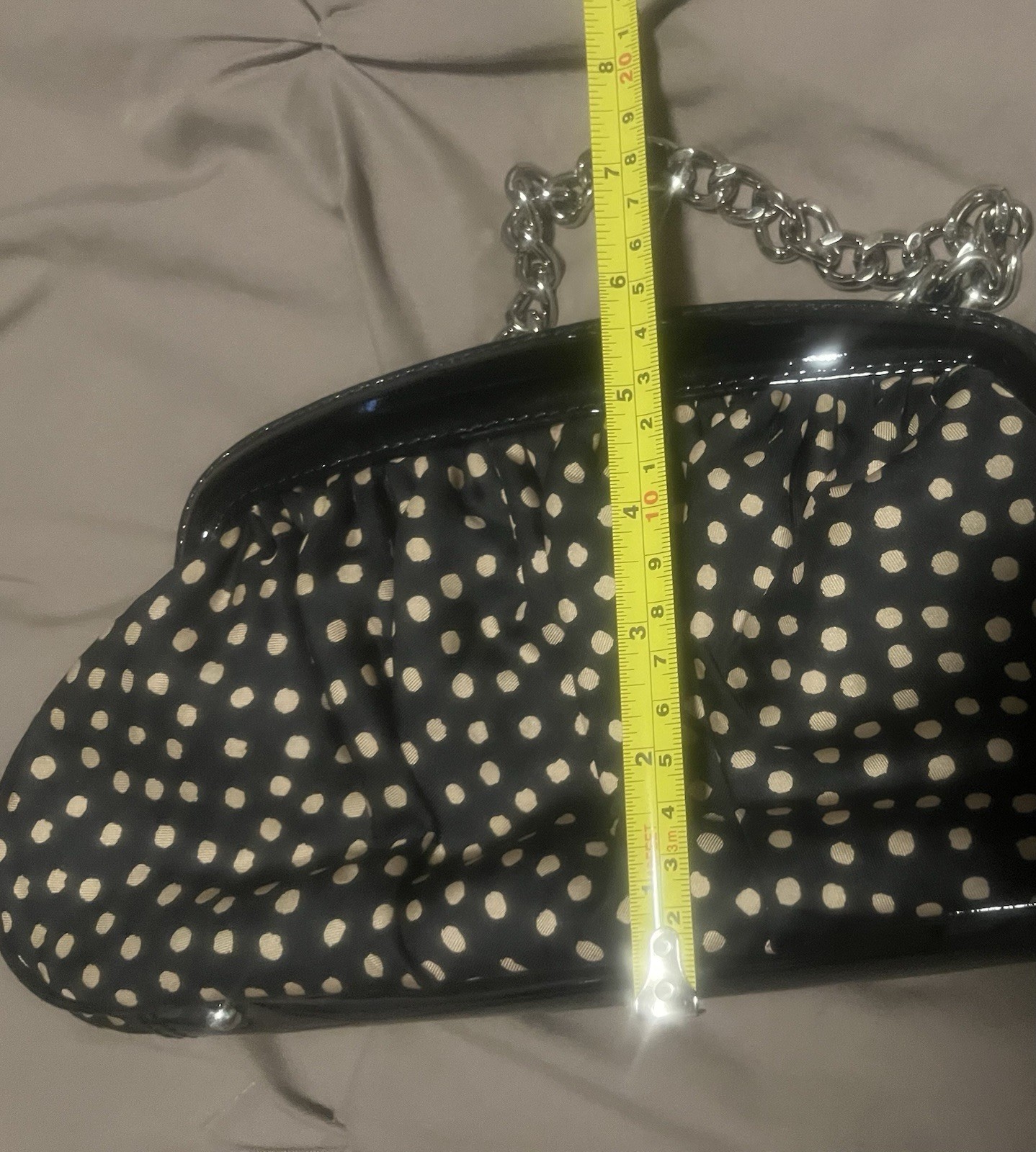 Banana Republic Polka Dot Chain-Handle Bag Black-Tan