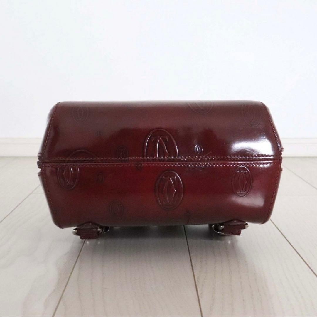 Cartier Backpack Patent Leather Bordeaux Turnlock Happy Birthday from Japan