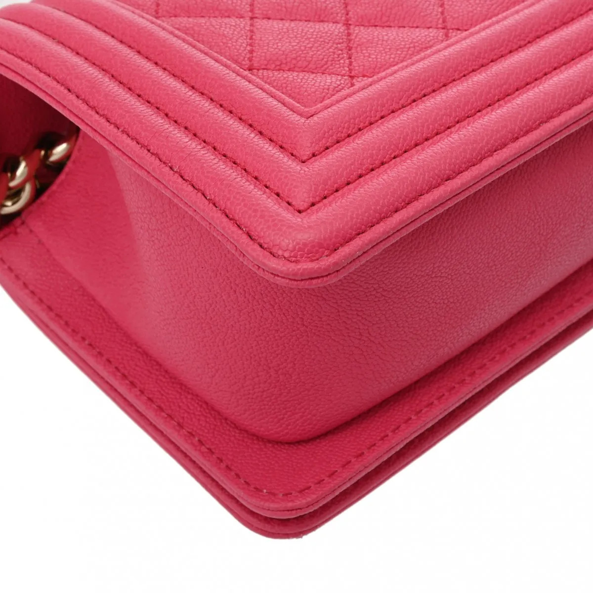 Chanel cm A67085 Shoulder Bag Grained Leather Pink #WB830