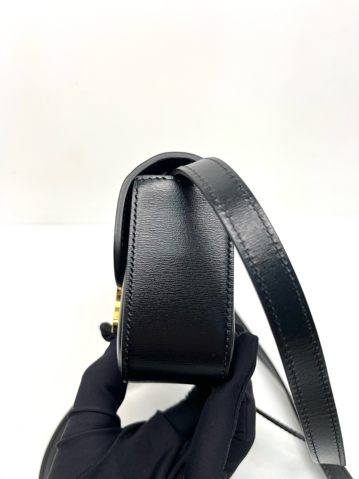 Celine Triomphe Mini Black Smooth Calfskin Crossbody Shoulder Bag US Ship