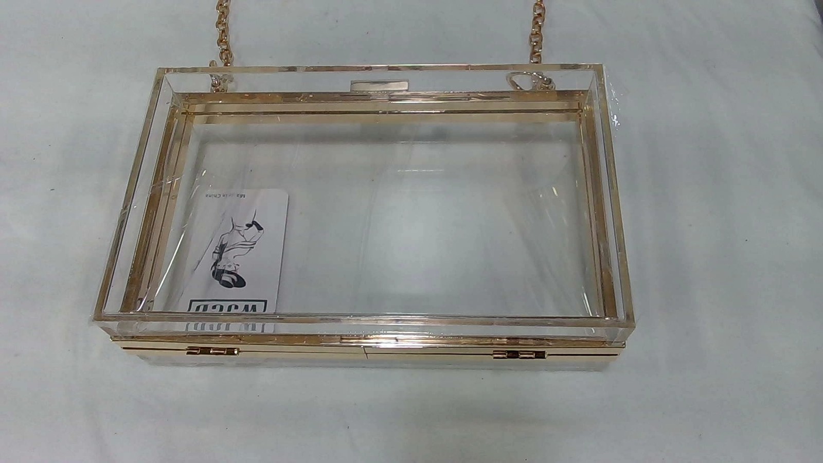 Premium Transparent Clear Acrylic Hard Box Clutch Bag Evening Shoulder Handbag