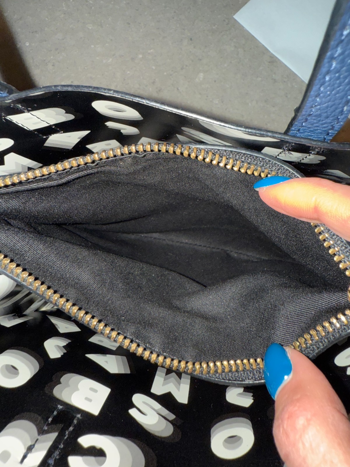 Marc Jacobs Mini Grind Tote Crossbody Navy Blue Pebbled Leather Purse Handbag
