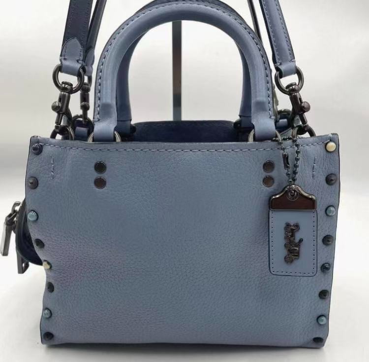 Coach 1941 Rogue 25 2-Way Handbag Glovetanned Pebble Leather NAvy Authentic