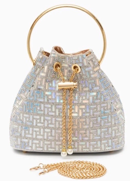 Verano Hill Lyra Mosaic Handbag Mini Convertible Evening Bucket Bag NWOT
