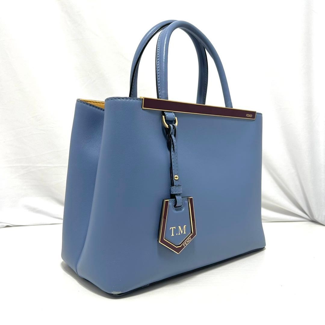 Fendi Petite 2Jours 2-Way Handbag Shoulder Bag Blue
