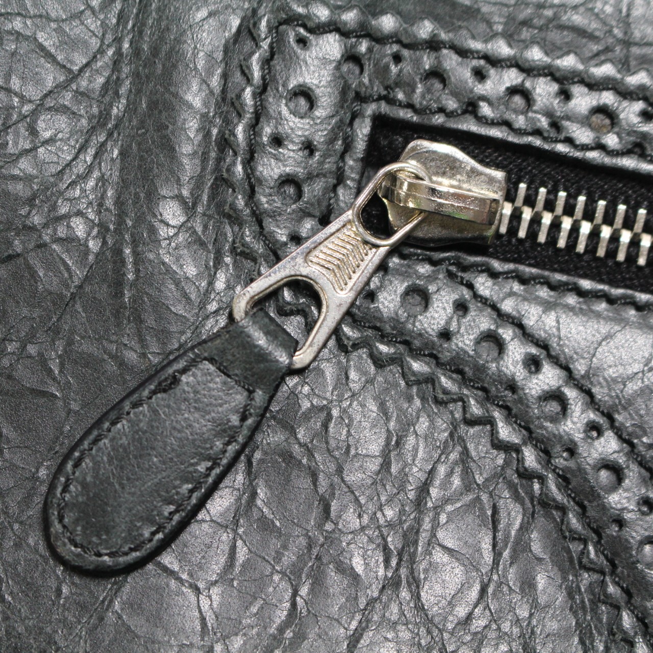 BALENCIAGA Giant Envelope Clutch Bag Dark Gray Leather 204534 Auth Used