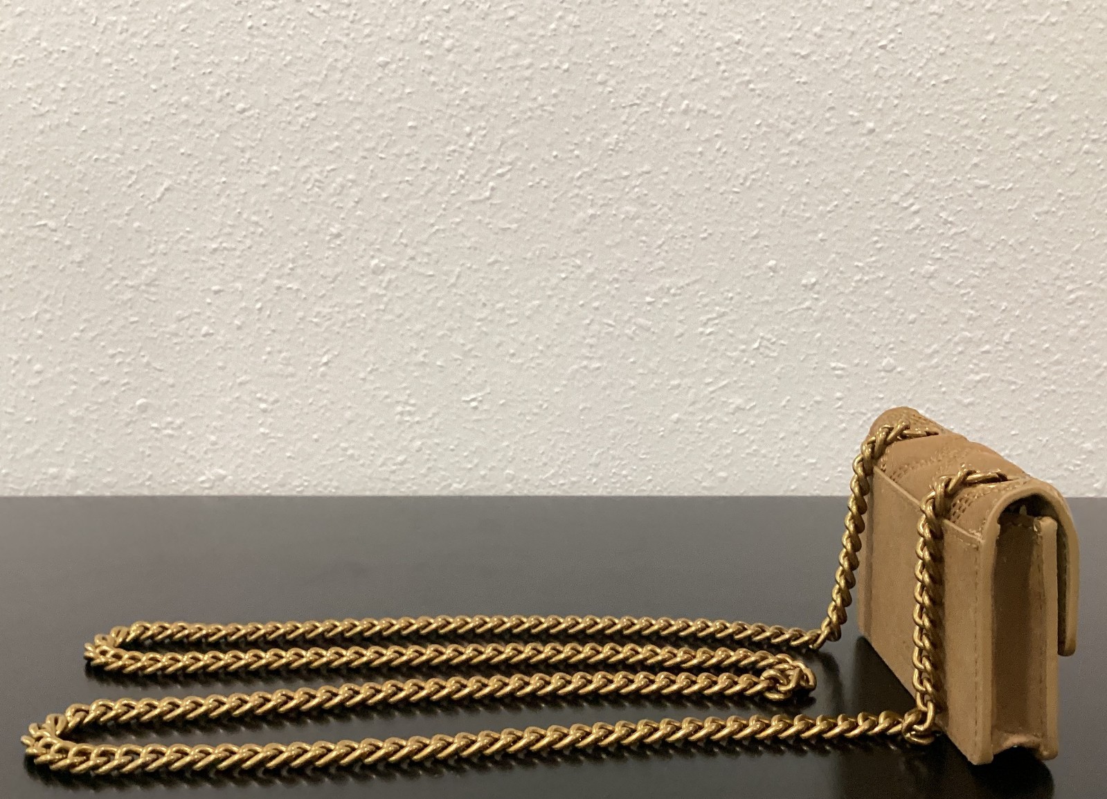 Kurt Geiger MICRO TINY Tan 4.25″ x 3″ x 1″ Woven Synthetic Crossbody New Boxed