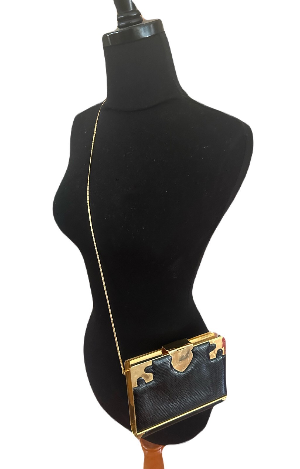 AUTHENTIC JUDITH LEIBER COUTURE SNAKESKIN HANDBAG BOOK STYLE CROSSBODY BAG