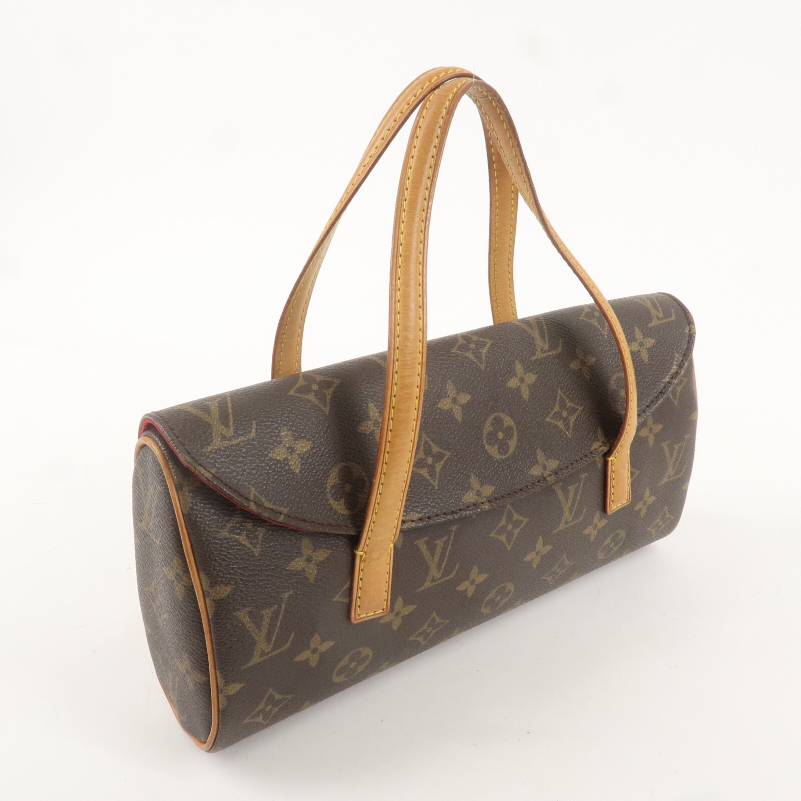 Louis Vuitton Monogram Sonatine Hand Bag Brown M51902 Auth Used