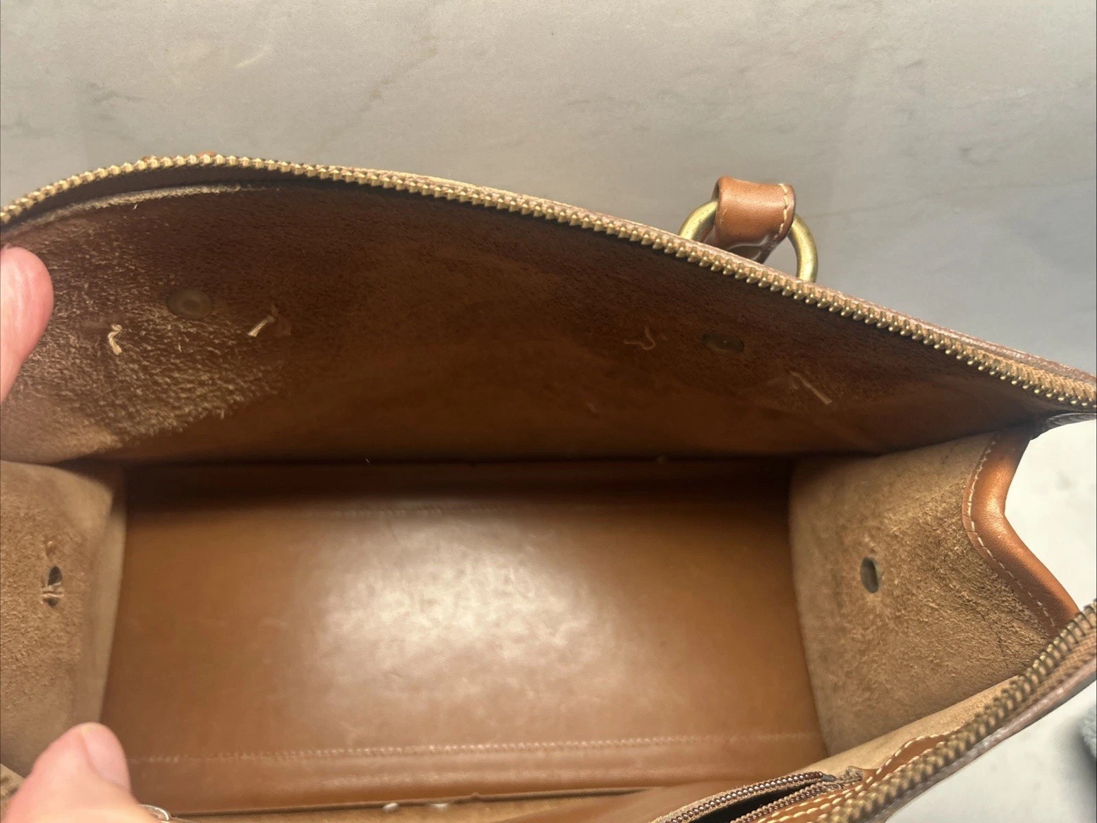 Vintage Ghurka No 16 The Keeper Tan Leather Satchel Bag Top Handle