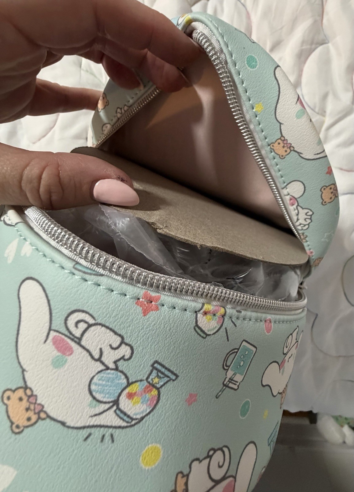 Loungefly Mini Backpack: CINNAMOROLL Teddy Bear Treats Blue White NWT