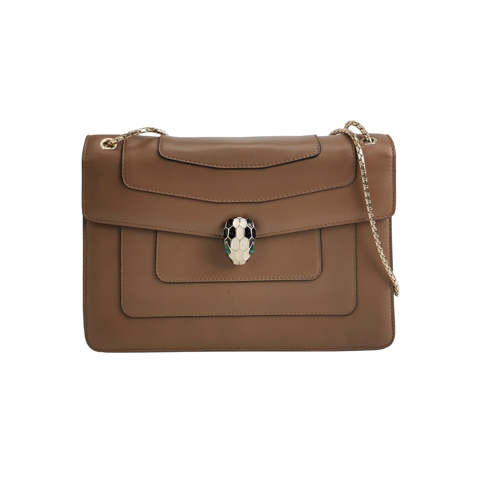 Auth Bvlgari Serpenti Forever Medium Brown Bag – Luxury Calfskin No Import Tax