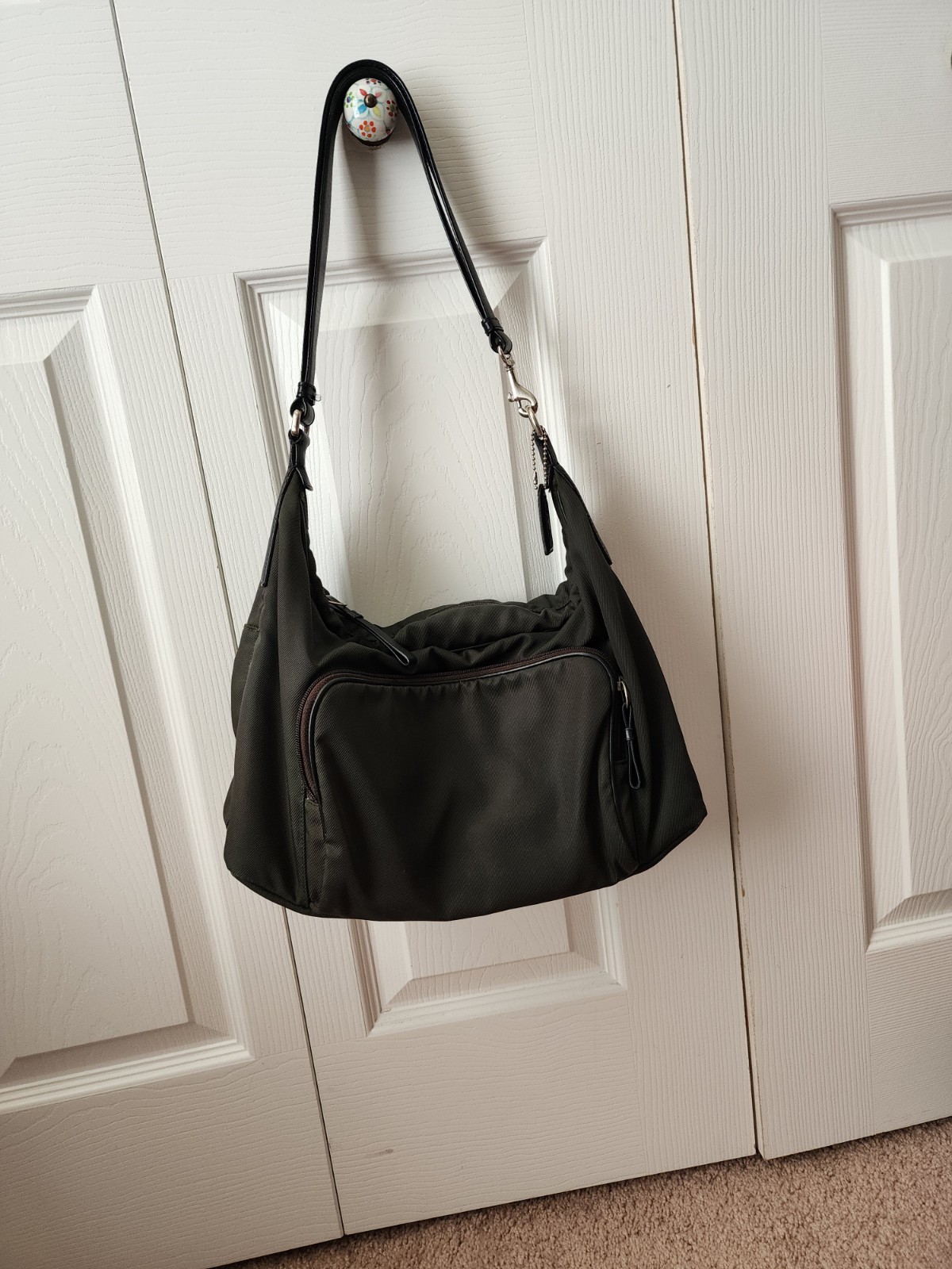 Vintage Y2k Coach Large Green Mercer Hobo Shoulder Twill Bag 7431