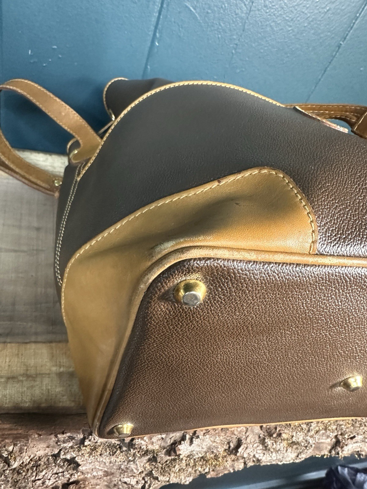 Vintage Trussardi Collezione Crespo Bucket Bag Brown Leather Italy