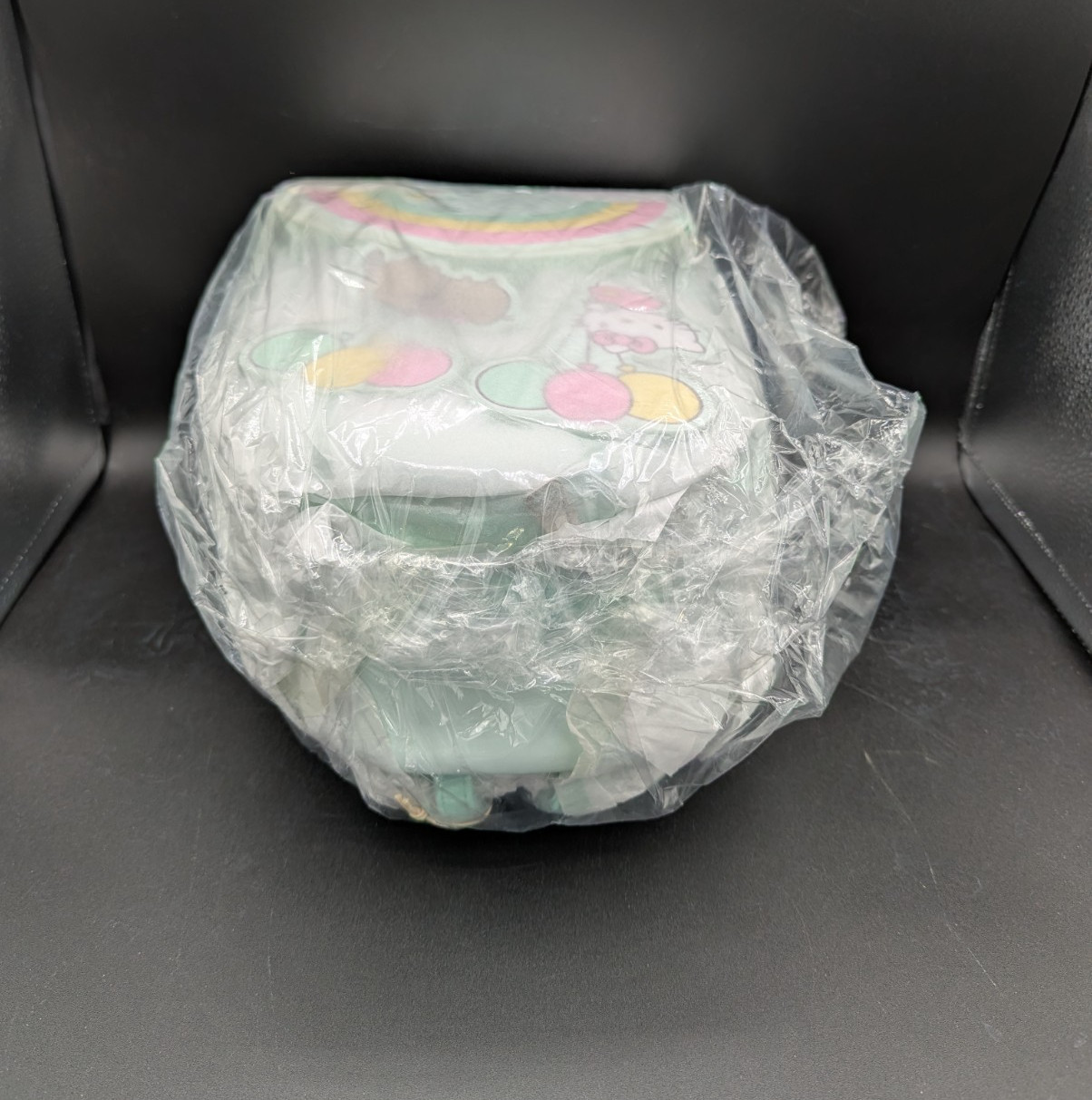 Loungefly Hello Kitty Pusheen Green Pink Balloons Rainbow Backpack and Wallet