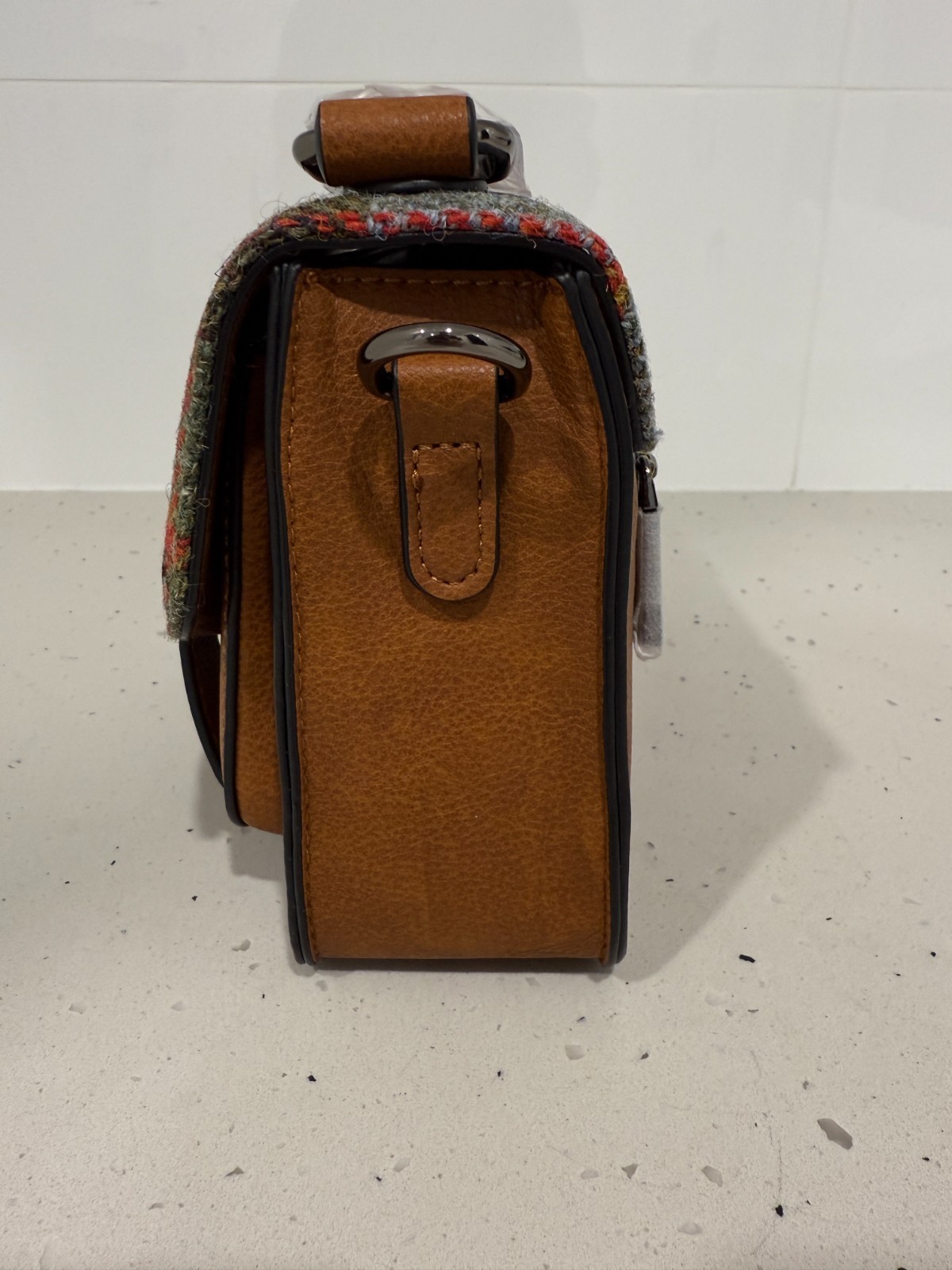 Islander Harris Tweed Chestnut Blue Tartan A17 Satchel Shoulder Bag BNWT