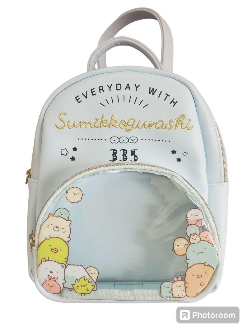 San-X Sumikogurashi Backpack Blue Synthetic Leather 9 x 7.2 x 4.9in JAPAN NEW
