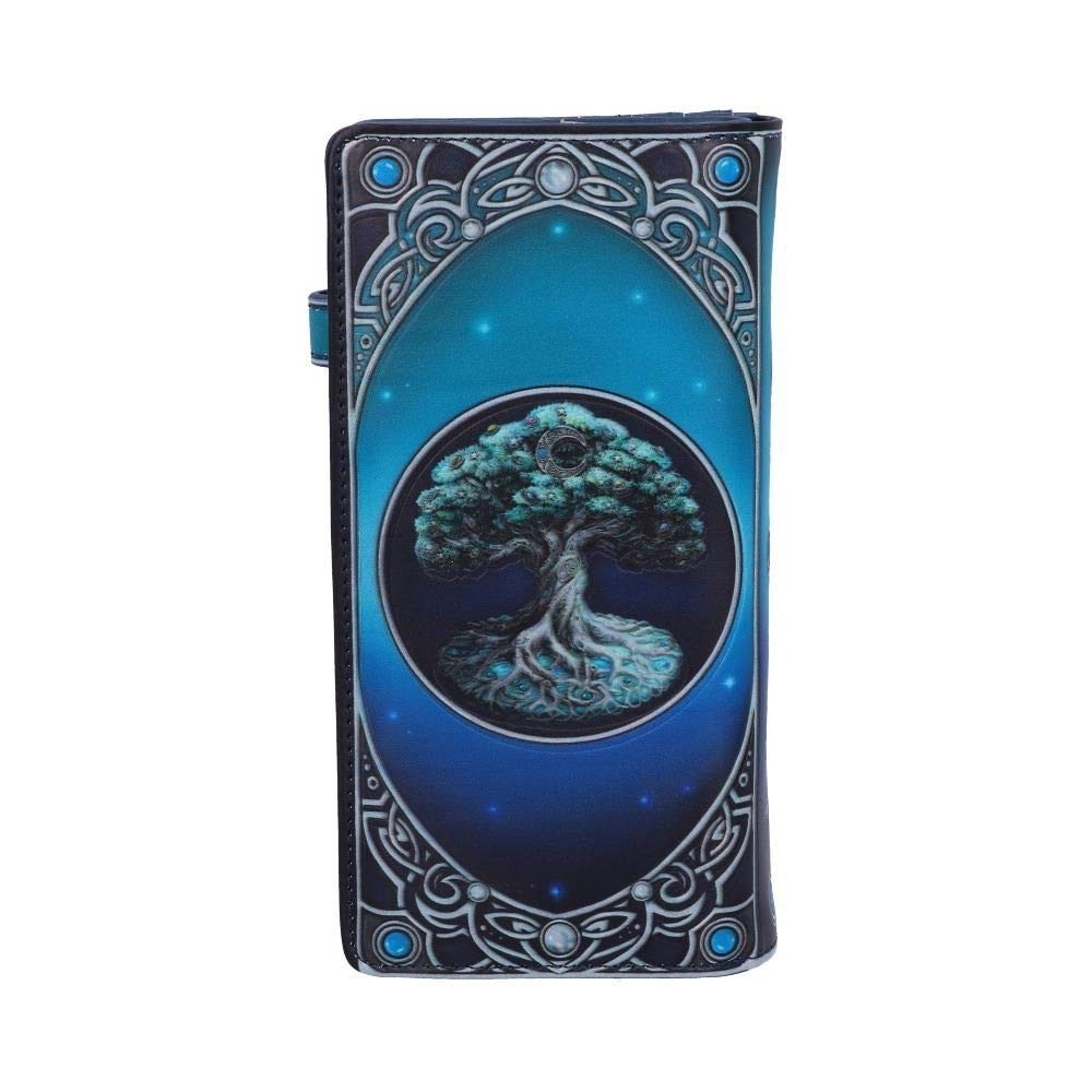 Tree of Life Embossed Purse | Gothic Wallet PU Leather 18.5 cm Moon Design Gift