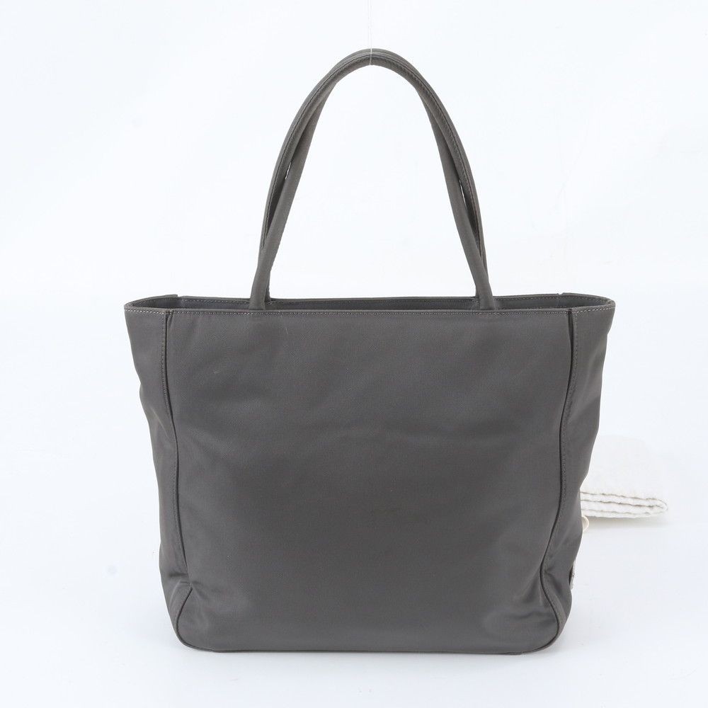 Authentic Prada Gray Leather Tote Bag 24cm x 23cm x 9cm DamagedPrada Gray Leat