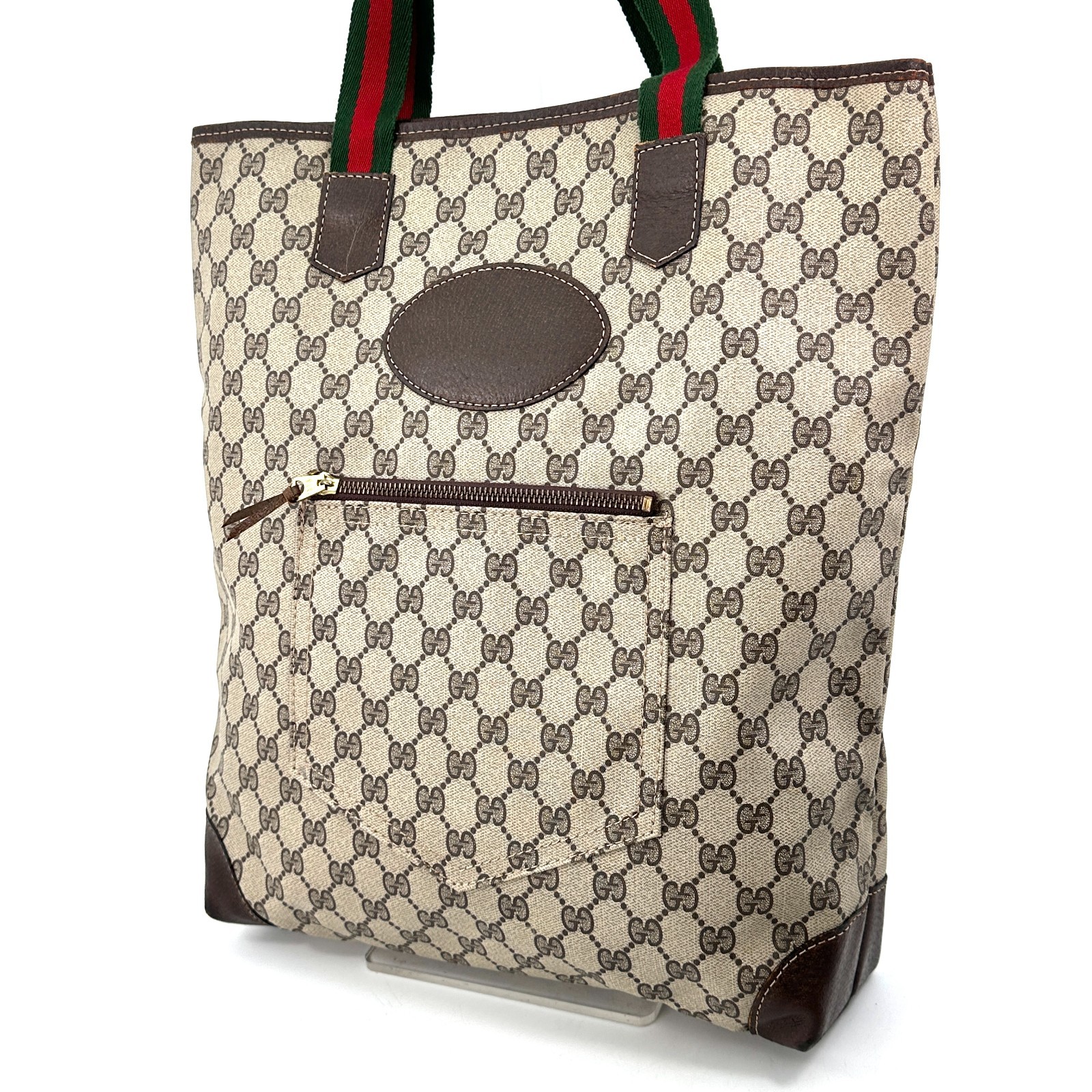 Gucci Sherry Tote Bag Shoulder Bag GG Pattern PVC Authentic